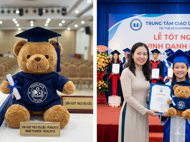Tạo dấu ấn khác biệt với bộ quà tặng gấu cử nhân và bằng khen từ Pearlpets