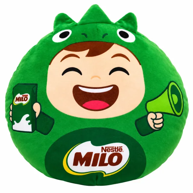 Gối bông mascot nhân vật mặc áo khủng long xanh